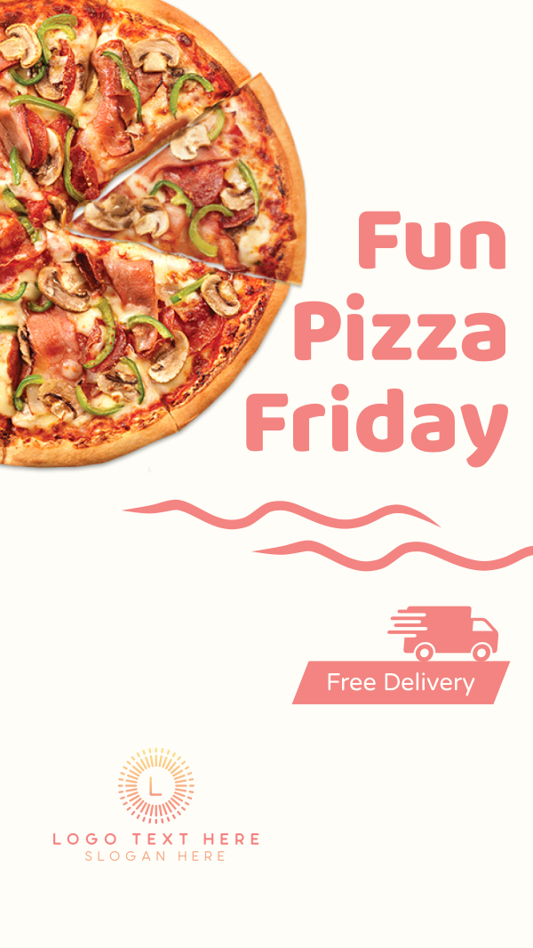 Fun Pizza Friday Facebook Story Design Image Preview