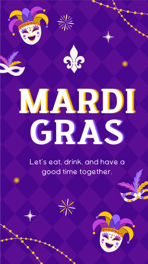 Mardi Gras Masquerade Facebook story Image Preview