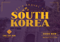 Travel to Korea Postcard Design