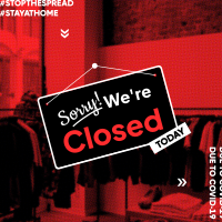 We're Closed Sign Instagram Post Design