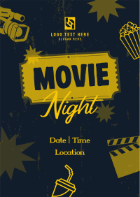 Retro Movie Night Poster Design