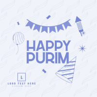 Purim Jewish Festival Instagram Post Design