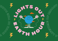 Earth Hour Lights Out Postcard Design