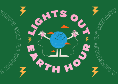 Earth Hour Lights Out Postcard Image Preview