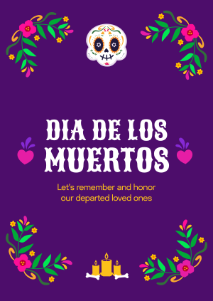 Floral Dia De Los Muertos Poster Image Preview