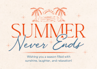 Summer Never Ends Postcard Design