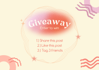 Abstract Giveaway Rules Postcard Design