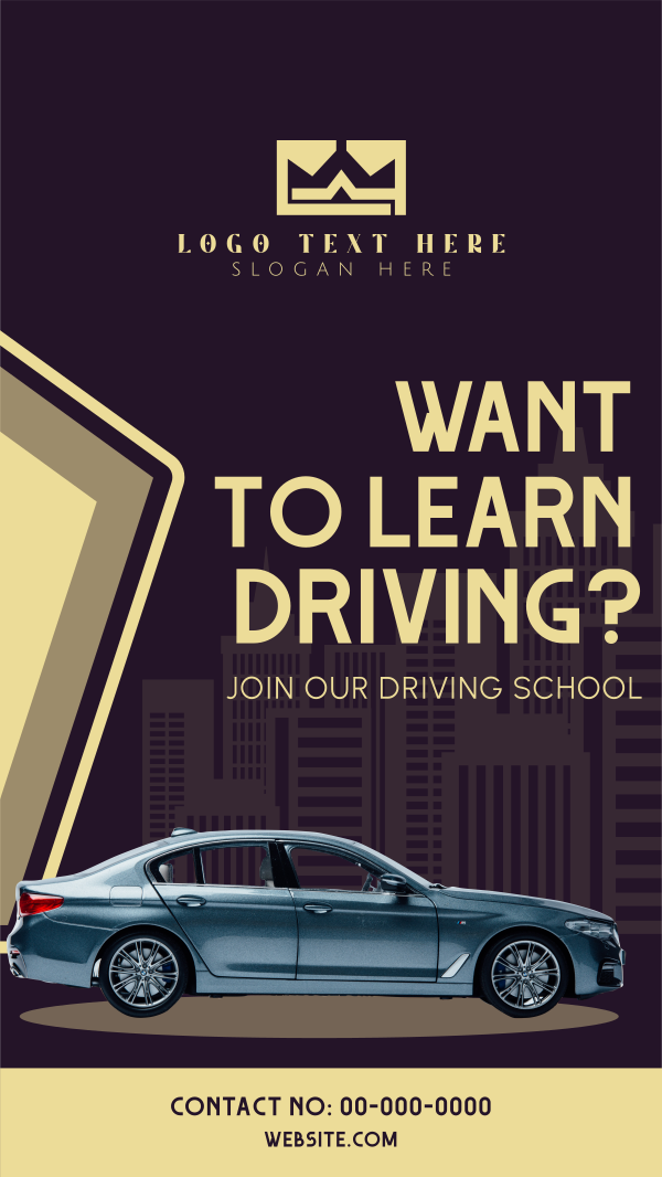 Driving Classes Instagram Story Design Image Preview