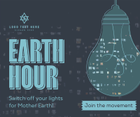 Earth Hour Light Bulb Facebook Post Design
