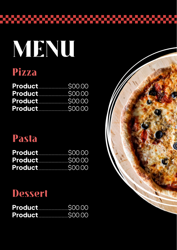 Pizza Circles Menu Design Image Preview