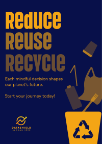 Reduce Reuse Recycle Waste Management Poster Image Preview