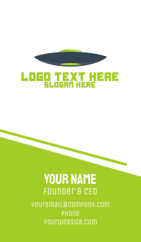 Blue & Green UFO Business Card Design