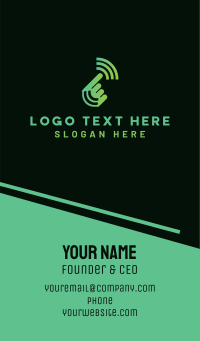 Green Hand Signal Business Card Design