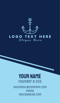 Anchor Nautical Emblem Business Card Design