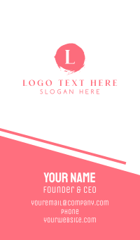 Cute Pink Letter J Business Card Design