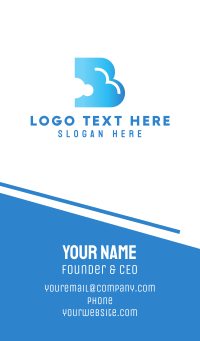 Blue Cloud Letter B Business Card Design