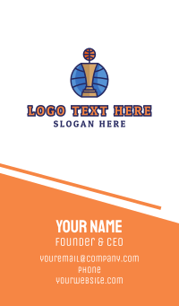 Basketball Tournament Competition Trophy Business Card Design
