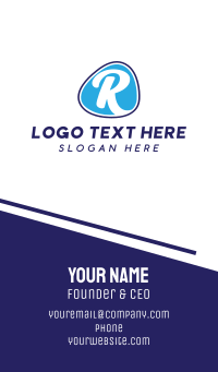 Modern Blue Letter R Business Card Design