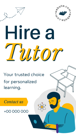 Tutor for Hire Instagram story Image Preview