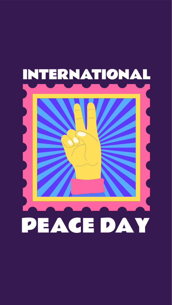 Peace Day Stamp Facebook Story Design
