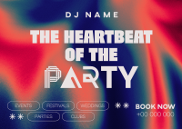 Typographic Party DJ Postcard Image Preview