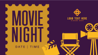 Minimalist Movie Night Facebook Event Cover Design