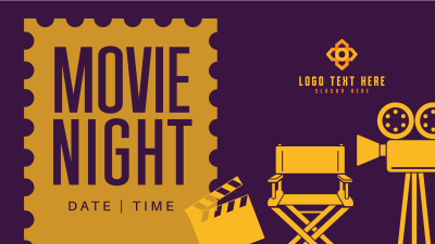 Minimalist Movie Night Facebook event cover Image Preview