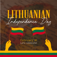 Modern Lithuanian Independence Day Instagram Post Design
