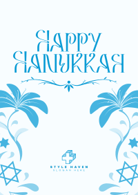 Hanukkah Floral Burst Poster Image Preview