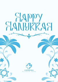 Hanukkah Floral Burst Poster Image Preview