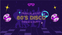 80s Disco Party YouTube Banner Design