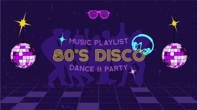 80s Disco Party YouTube Banner Image Preview