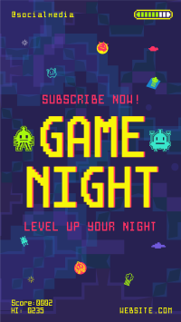 Pixel Gaming Night Instagram Reel Design