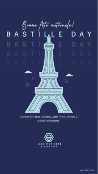 Monoline Eiffel Tower Facebook Story Design
