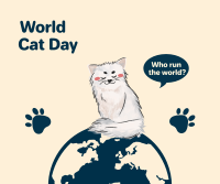 World Cat Day Sketch Facebook Post Design