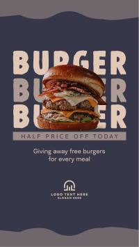 Free Burger Special Facebook Story Design