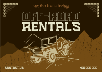 Rustic Off-road Rentals Postcard Design