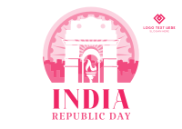 Republic Day Celebration Postcard Design