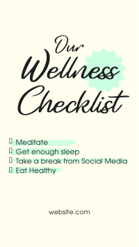 Wellness Checklist Instagram Reel Image Preview