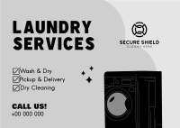 Laundry Services List Postcard Image Preview