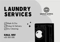 Laundry Services List Postcard Image Preview