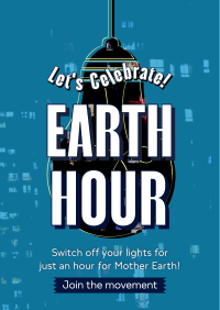 Earth Hour Light Bulb Poster Design