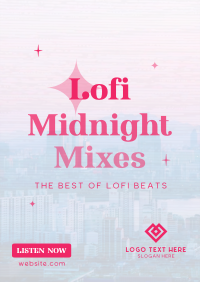 Lofi Midnight Music Flyer Design