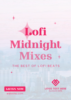 Lofi Midnight Music Flyer Image Preview