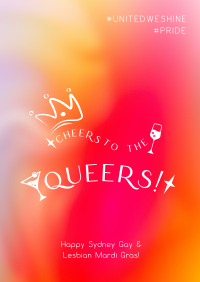 Cheers Queers Mardi Gras Flag Flyer Image Preview