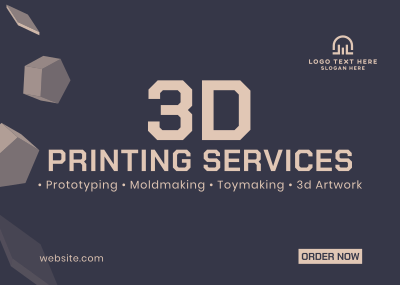 3d Printing Business Postcard Image Preview