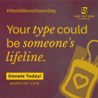 Life Blood Donation Instagram Post Design