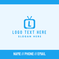 Blue Television Lettermark Business Card Design