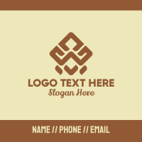 Brown Tribal Pattern Business Card Design