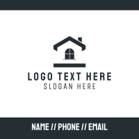 Black Simple House Business Card Design